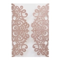 Elegant rose gold glitter laser-cut invitation pockets with complex floral pattern - Rose Gold
