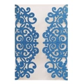Laser cut glitter blue wedding invitation sleeve with elegant filigree hollow design - Sapphire Blue