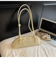 Borsa Boston bianco crema con fiocco decorativo e cerniera in metallo argento - Giallo Grande