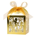 Goldene hohle Disco-Party-Geschenkbox mit Musiknoten und Tanz-Silhouetten - Reflektierendes Gold