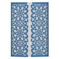Macro detail of dark blue glitter laser-cut invitation sleeve with mandala floral pattern - Glitter Royal Blue