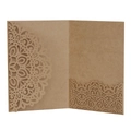 Hochzeitseinladung aus Kraftpapier im europäischen Stil mit lasergeschnittenem Mandala - Kraftpapierfarbe