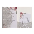 Laserschnitt-Hochzeitseinladungen in Silber-Glitzer mit floralen Karten und RSVP - Silber Glitzer / Komplettes Set