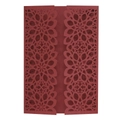 Detailed laser-cut dark red wedding invitation cover with elegant floral patterns - Dark Red