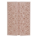 Detailed laser-cut rose pink pearlescent paper wedding invitation with floral patterns - Light Pink