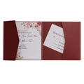 Elegantes bordeauxrotes Hochzeitseinladungsset mit Blumenkarte und RSVP auf weißem Grund - Burgunderrot (Komplettset)