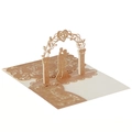 3D laser cut hollow wedding invitation card with glitter gold finish and heart arch silhouette - Glitter Champagne Gold