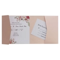 Detail view of pink wedding invitation set with floral card and RSVP insert card - Light Pink (Full Set)