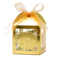 Caja de regalo dorada cortada con láser de oveja y cinta para fiestas y cumpleaños - Oro Reflectante