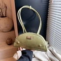 Sac à bandoulière vert avocat à motif crocodile avec plaque métallique décorative - Vert