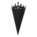 Elegant black crown hollow paper petal cones for wedding party decorations on white background - 120g / Black