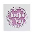 Just for You Grußkarte mit hohlen Gänseblümchen und eleganten Papiertesturen - Weiße Karte + Lila Innenseite