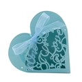Elegante caja de regalo azul con forma de corazón, diseño Love y lazo de cinta de seda - Azul Tiffany