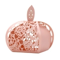 Nahaufnahme der rosa lasergeschnittenen Bonbonschachtel mit elegantem floralem Muster - Laser-Hohl (XTH-433) / Rosa