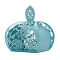 Laserschnitt himmelblaue Gastgeschenkbox mit filigranem floralem Hohlkürbis Design - Laser-Hohl (XTH-433) / Tiffany Blau
