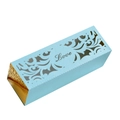 Elegant light blue hollow-out LOVE candy box with gold mirror lining for party favors - Tiffany Blue / 5*5cm