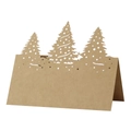 Laser-cut kraft paper Christmas place cards featuring festive tree silhouettes for table decor - 10*10CM / Kraft Paper