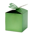 Elegant green mirror finish gift box with decorative butterfly laser cut lid closure - 6*6*10CM / Reflective Green