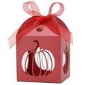 Scatola regalo rossa in carta con intaglio di zucca e nastro per dolci di Halloween - 5*5*8CM / Rosso Perlato