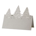 Laser-cut silver Christmas tree table cards with elegant hollow-out festive patterns - 10*10CM / Silver