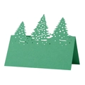 Détail de marque-places sapin de Noël vert découpé au laser en papier kraft de qualité - 10*10CM / Vert Foncé