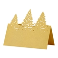 Detailed laser-cut Christmas tree table card in champagne gold pearlescent paper - 10*10CM / Gold