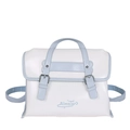 Sac à main bicolore blanc et bleu clair en similicuir avec boucles métalliques - Blanc