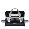 Sac à dos à la mode en cuir brillant noir et argenté avec une grande capacité de rangement - Noir