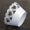 Intricate laser-cut heart pattern on white pearlescent cupcake wrappers for weddings - 5*5*8CM / White