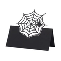 3D Halloween spider web place cards made of laser-cut black paper for table decoration - 10*10CM / Black