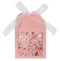 Caja de dulces de papel rosa cortada por láser con el número 18 para cumpleaños - Rosa