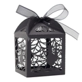 Scatole per caramelle nere tagliate al laser con ragnatela e nastri per Halloween - 5*5cm / Nero