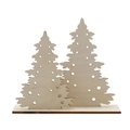 Decorazione da tavola a forma di albero di Natale in legno fai-da-te su sfondo bianco - Ornamento Albero Doppio (Artigianato-Legno-F)