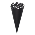 Dettaglio di cono in carta nera tagliata al laser per petali di coriandoli nuziali - 120g / Nero
