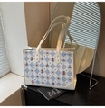Grand sac cabas avec motif tissé bleu et broderie Bear Story style académique - Style Rhombique (5815330024852)
