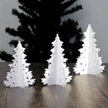 Minimalistische 3D Weihnachtsbaum Tischdeko aus weißem Papier mit lasergeschnittenem Design - Papier-Weihnachtsbaum Stil A
