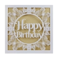Laser cut Happy Birthday butterfly card with elegant floral hollow out paper design - Kraft Inner Page