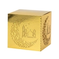 Golden laser-cut gift box with moon and star heart patterns for festive candy packaging - Reflective Gold / 5*5*8CM