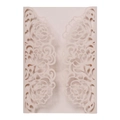 Elegante hellrosa laserschneiden Hochzeitseinladung mit hohl Rosen-Blumenmuster - 250g Rosen Hohl Stil (HK-603 Hülle) / Hellrosa