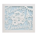 Laser cut Happy 30th Birthday card with balloon and gift motifs in pink blue theme - Age 30 Blue Inner Page (HK-601)