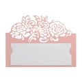 Élégante carte de table rose découpée au laser pour mariage avec insert blanc amovible - 10*10CM / Rose
