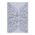 Lilac purple laser-cut invitation cover with elegant rose and vine pattern for weddings - Fog Blue