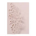 Detailed laser-cut floral pattern on elegant champagne gold pearlescent cardstock - Pink 250G