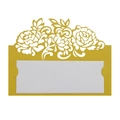 Elegant hollow rose laser-cut place card in pink pearlescent paper for wedding table decor - 10*10CM / Gold