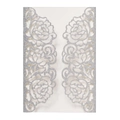 Elegant silver glitter laser-cut rose invitation card for weddings and special events - Silver Glitter