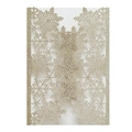 Elegant gold glitter laser-cut snowflake wedding invitation with intricate hollow design - Cyan Gold