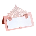 Eleganti segnaposto in pizzo tagliato al laser rosa perlato per tavoli nuziali - Rosa