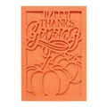 Détail de carte de Thanksgiving orange découpée au laser avec motif de citrouille - Rouge Orangé
