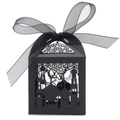 Détail de la boîte à bonbons noire découpée au laser avec motif mosquée et croissant - Noir