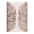 Laser cut rose gold glitter invitation cover with elegant hollow floral pattern - Glitter Champagne Gold